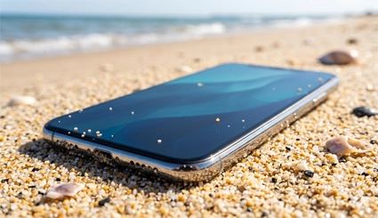 Smartphone en la playa